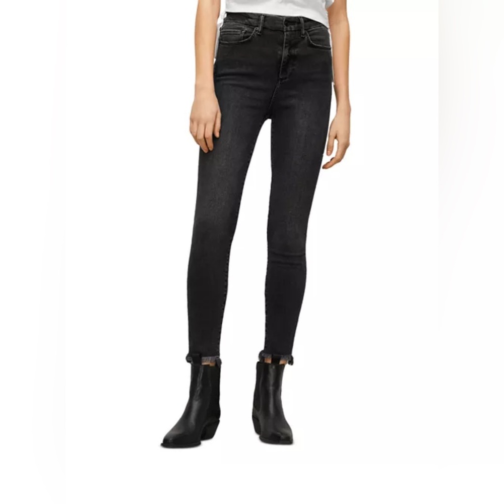 ALLSAINTS Kenzie Ultra High Skinny Jeans in Washed Black, size 29 - Picture 2 of 10